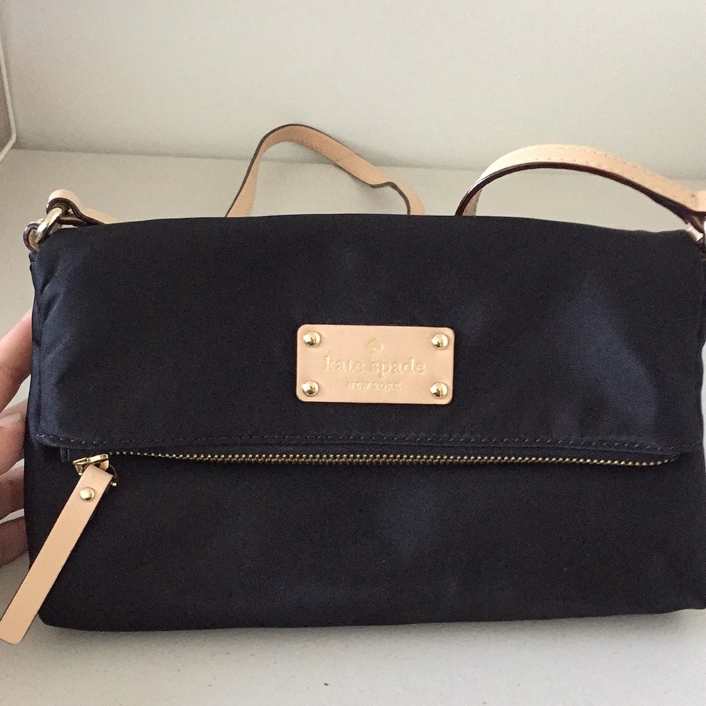NWOT small black nylon Kate Spade crossbody bag